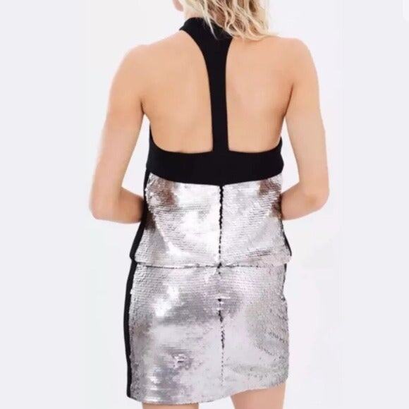 $350 Sass & Bide Twilight of Glimpse NYE Black Silver Sequin Party Dress - 12 - Picture 3 of 6
